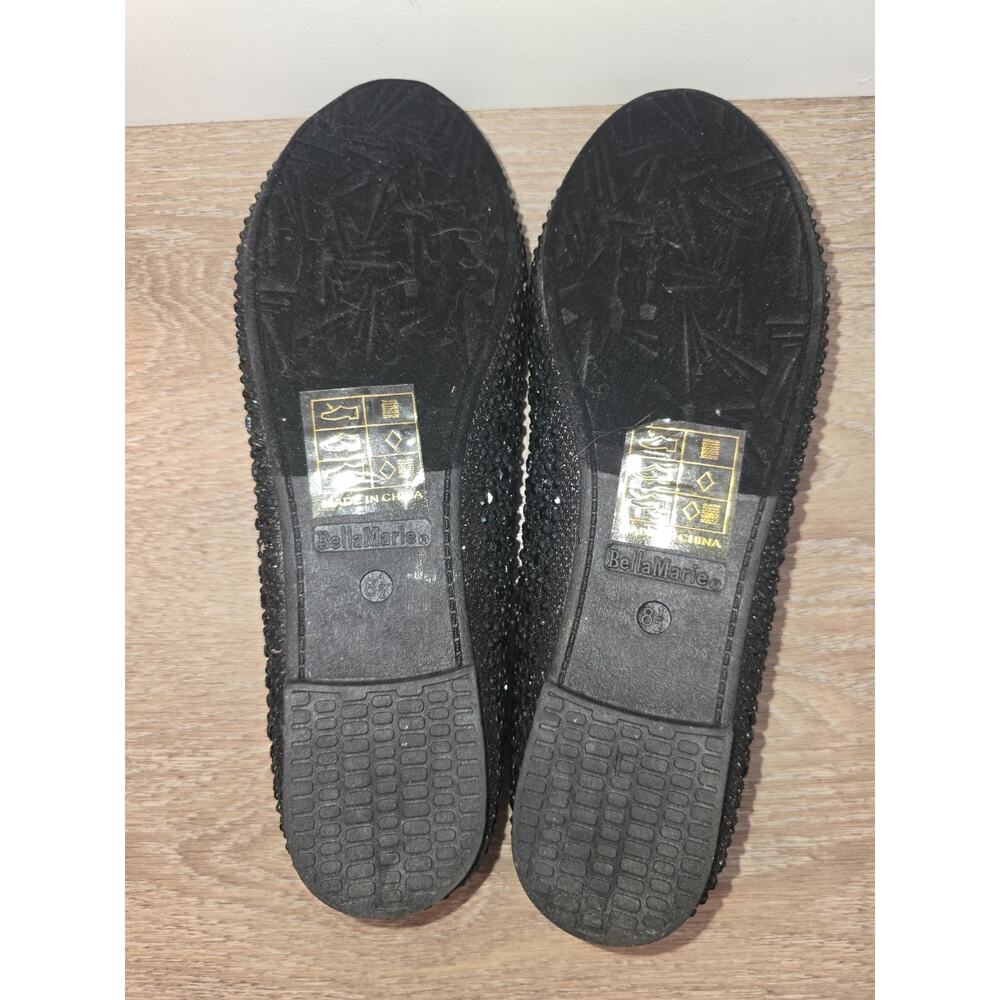 Bella Marie Women's Karmina-7 Rhinestone Mesh Ballerina Flat Size 8.5 Black - Picture 7 of 7